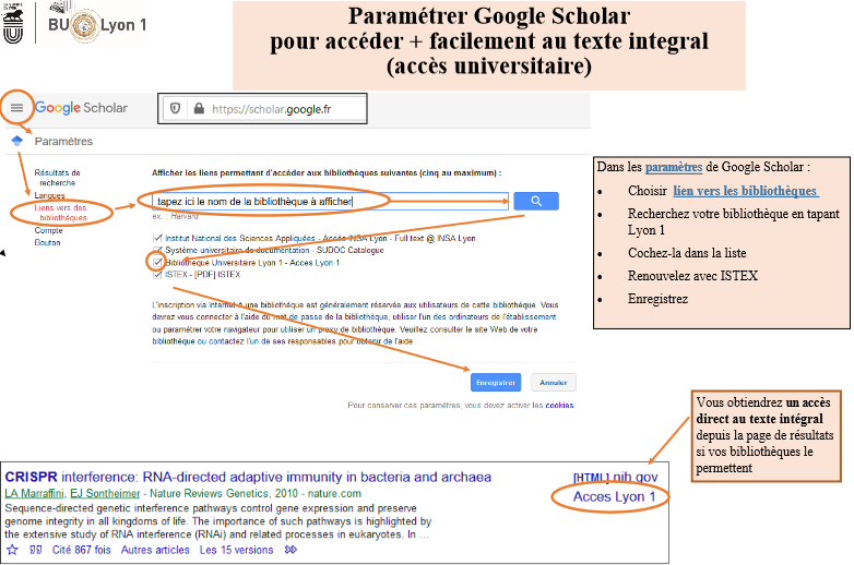 Paramétrer Google Scholar